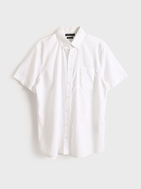 LCWAIKIKI Classic Regular Fit Short Sleeve Linen Blend Men's Shirt - S59836Z8-Q6K