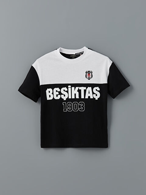 LCW Kids Bisiklet Yaka Beşiktaş Baskılı Erkek Çocuk Tişört