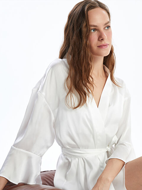 LCW DREAM Kruvaze Yaka Saten Kadın Sabahlık - S59930Z8-FFB