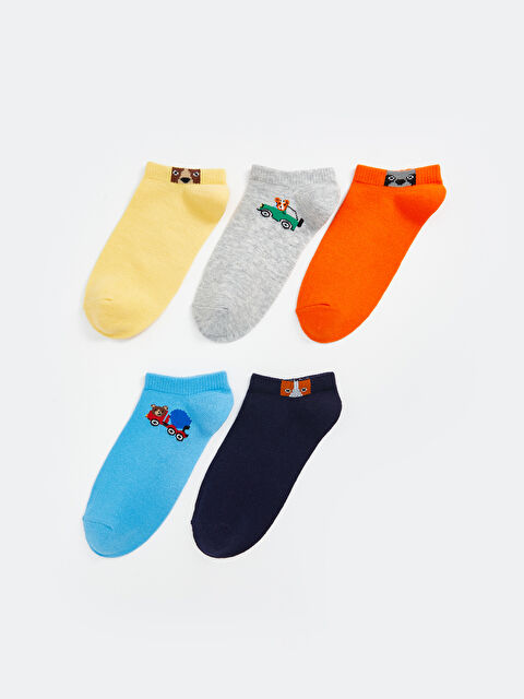 LCW Kids Desenli Erkek Çocuk Patik Çorap 5'li - S59999Z4-K00