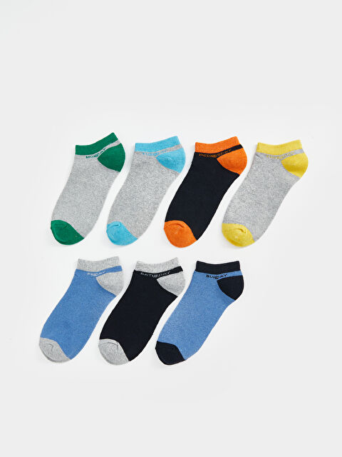 LCW Kids Renk Bloklu Erkek Çocuk Patik Çorap 7'li - S5AA01Z4-K00