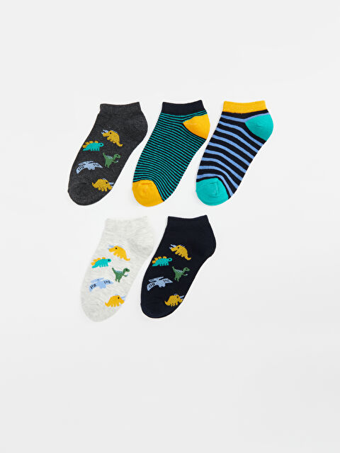 LCW Kids Desenli Erkek Çocuk Patik Çorap 5'li - S5AA15Z4-K00