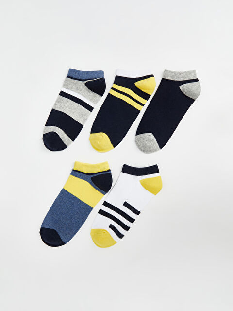 LCW Kids Renk Bloklu Erkek Çocuk Patik Çorap 5'li - S5AA17Z4-K00