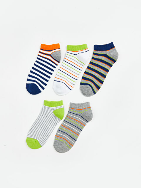 LCW Kids Çizgili Erkek Çocuk Patik Çorap 5'li - S5AA19Z4-K00
