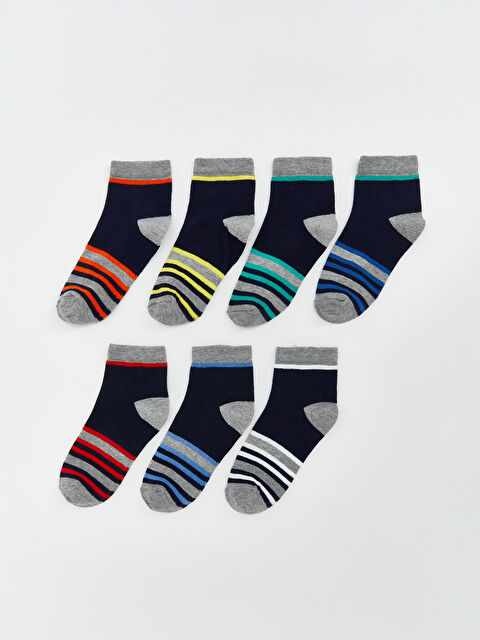 LCW Kids Çizgili Erkek Çocuk Soket Çorap 7'li - S5AA56Z4-K00