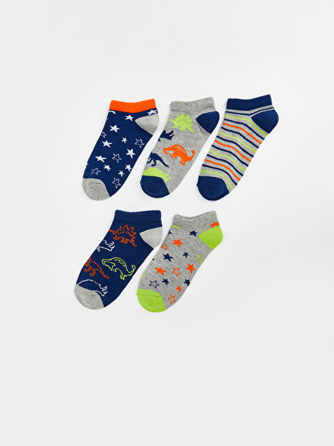 LCW Kids Desenli Erkek Çocuk Patik Çorap 5'li - S5AA69Z4-K00