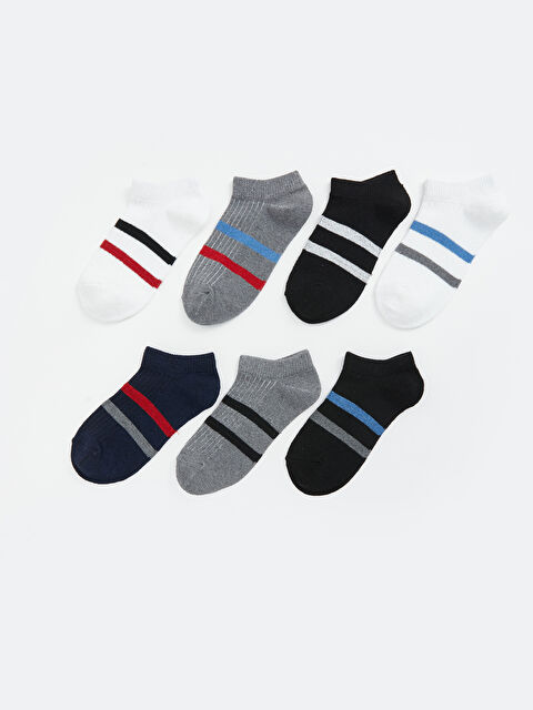 LCW Kids Çizgili Erkek Çocuk Patik Çorap 7'li - S5AA83Z4-K00