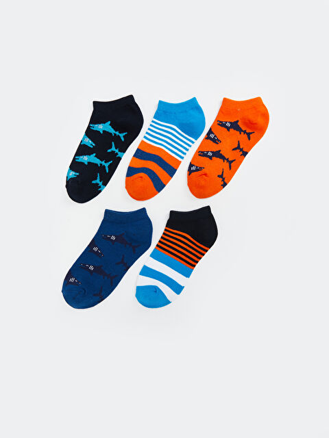 LCW Kids Desenli Erkek Çocuk Patik Çorap 5'li - S5AA88Z4-K00