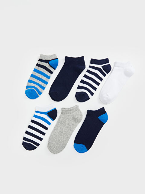 LCW Kids Çizgili Erkek Çocuk Patik Çorap 7'li - S5AA93Z4-K00