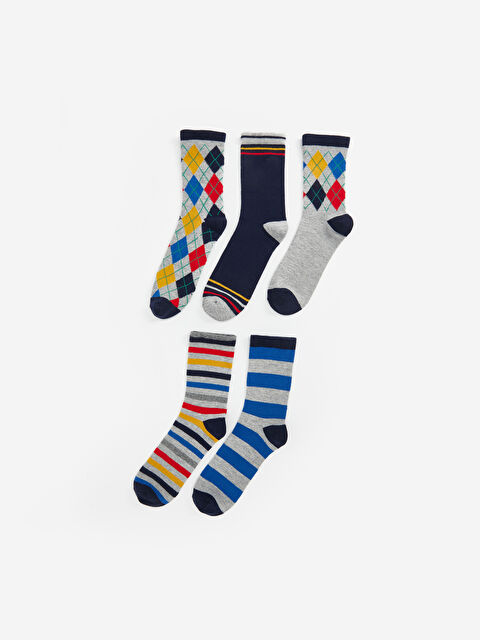 LCW Kids Desenli Erkek Çocuk Soket Çorap 5'li - S5AB48Z4-K00