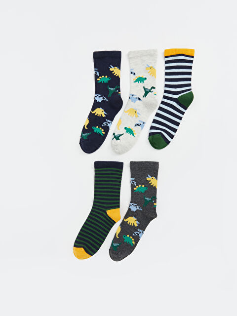 LCW Kids Desenli Erkek Çocuk Soket Çorap 5'li - S5AB50Z4-K00