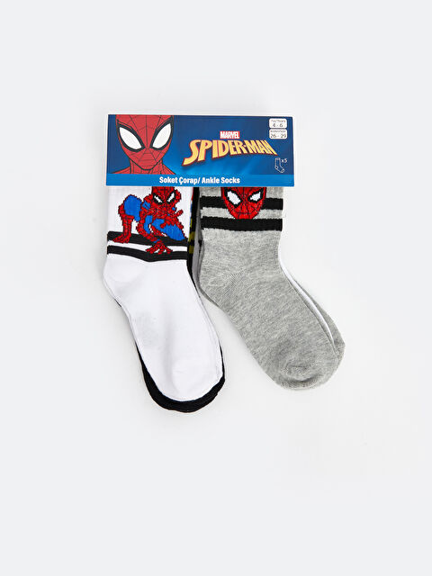 LCW Kids Spider-Man Desenli Erkek Çocuk Soket Çorap 5'li - S5AB56Z4-K00