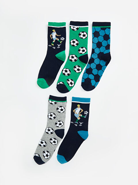 LCW Kids Desenli Erkek Çocuk Soket Çorap 5'li - S5AB60Z4-K00