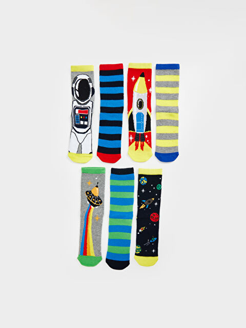 LCW Kids Desenli Erkek Çocuk Patik Çorap 7'li - S5AB70Z4-K00