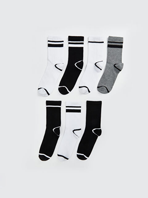 LCW Kids Çizgili Erkek Çocuk Soket Çorap 7'li - S5AB72Z4-K00