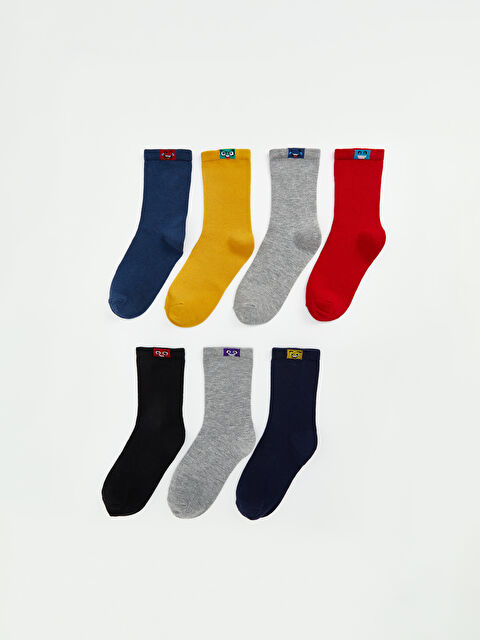 LCW Kids Desenli Erkek Çocuk Soket Çorap 7'li - S5AB84Z4-K00