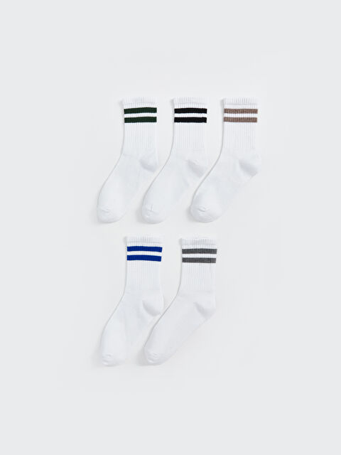 LCW Kids Çizgili Erkek Çocuk Soket Çorap 5'li - S5AB96Z4-K00