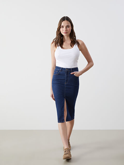 LCW Vision Dar Fit Kadın Jean Etek - S5AC11Z8-309