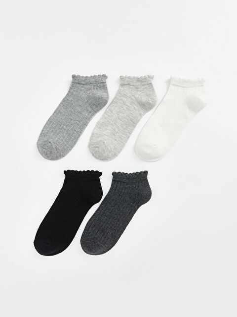 LCW DREAM Women's Plain Trainer Socks 5 Pack - S5AC36Z8-FDU