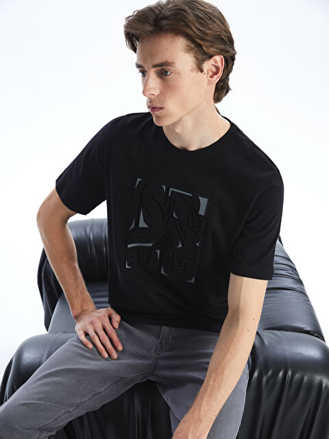 LCWAIKIKI Classic Bisiklet Yaka Kısa Kollu Baskılı Penye Erkek Tişört - S5AC41Z8-CVL