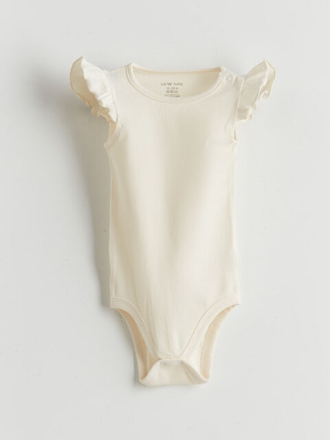 LCW baby Bisiklet Yaka Basic Kız Bebek Çıtçıtlı Bodysuit - S5AD40Z1-FDL