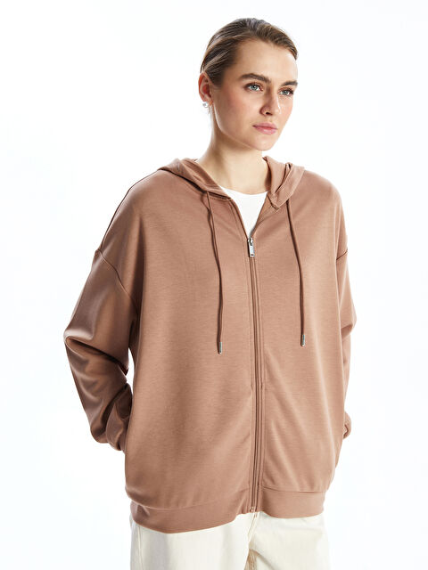 LCWAIKIKI Classic Hooded Women's Jacquard Cardigan - S5AE06Z8-GWJ