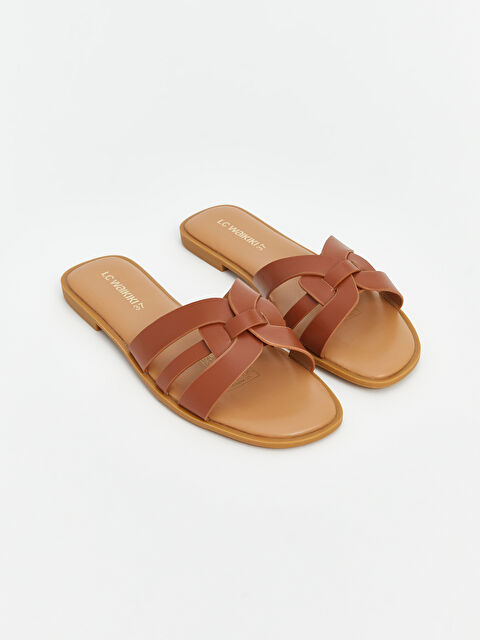 LCW STEPS Штучна шкіра Домашні тапочки для жінок - S5AE97Z8-CZR