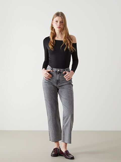 XSIDE Yüksek Bel Straight Fit Kadın Jean Pantolon - S5AF08Z8-YDU