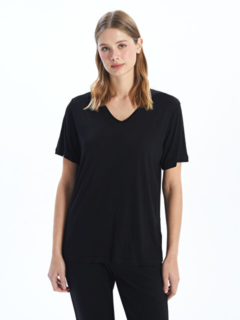 LCWAIKIKI Classic V Yaka Kadın Tişört - S5AG34Z8-CVL