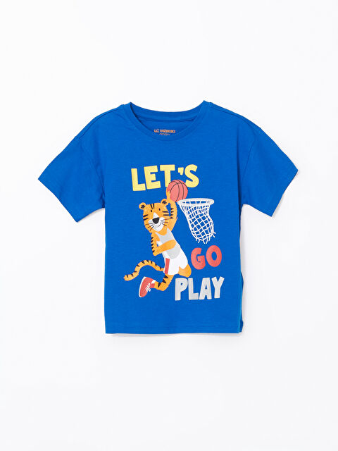 LCW Kids Bisiklet Yaka Baskılı Erkek Çocuk Pijama Üst - S5AG56Z1-JUF