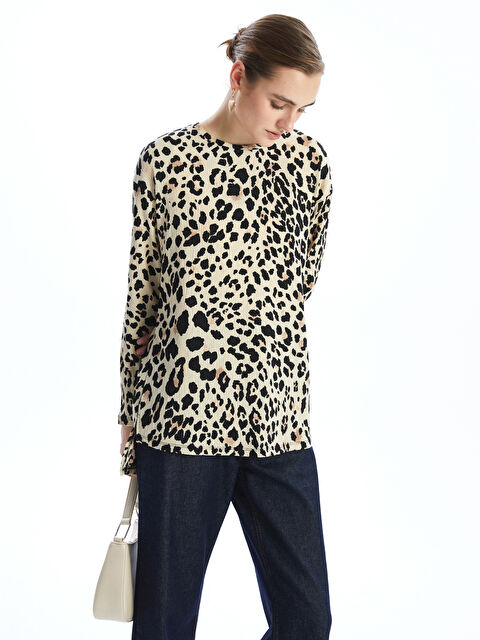 LCWAIKIKI Classic Bisiklet Yaka Desenli Kadın Bluz - S5AH02Z8-LQB