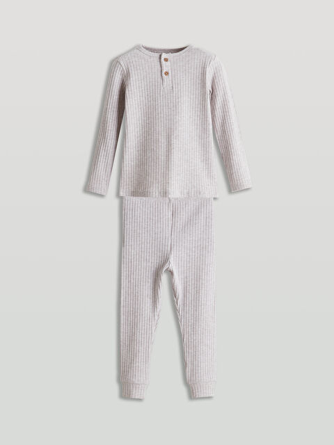 LCW baby Bisiklet Yaka Erkek Bebek Pijama Takımı - S5AH88Z1-D2Y