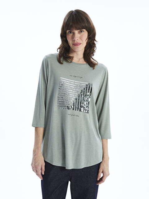 LCWAIKIKI Classic Bisiklet Yaka İşlemeli Kadın Bluz - S5AI15Z8-GPP