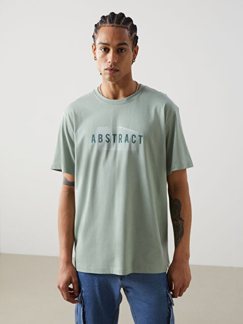 XSIDE Crew Neck Short Sleeve Printed Combed Cotton Men's T-shirt - S5AI54Z8-V9V