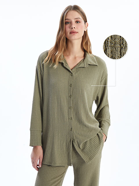 LCWAIKIKI Classic Dokulu Oversize Kadın Gömlek Tunik - S5AI82Z8-QZR