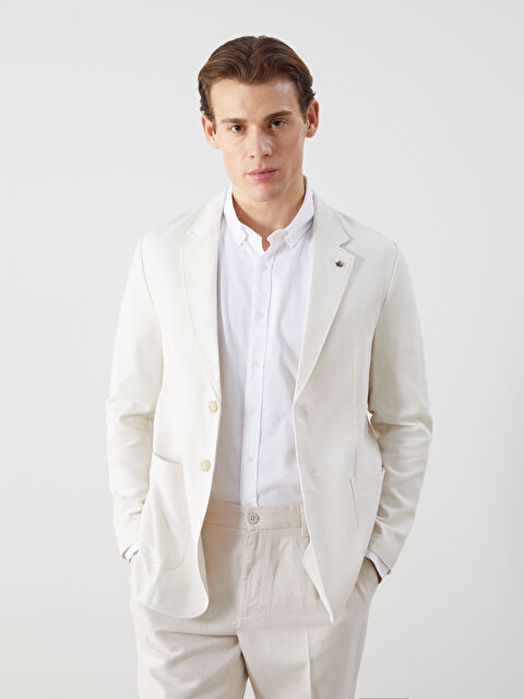 SOUTHBLUE Standart Kalıp Keten Görünümlü Erkek Blazer Ceket - S5AK92Z8-RW0