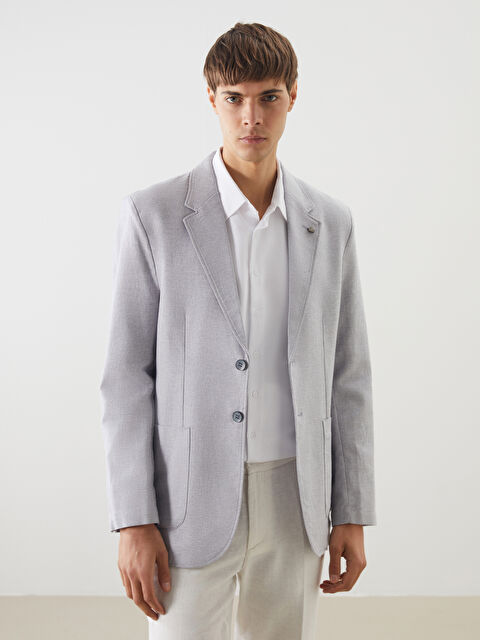 SOUTHBLUE Standart Kalıp Keten Görünümlü Erkek Blazer Ceket - S5AK92Z8-CUZ