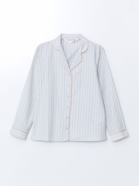 LCW DREAM Gömlek Yaka Çizgili Kadın Pijama Üstü - S5AL97Z8-LQP