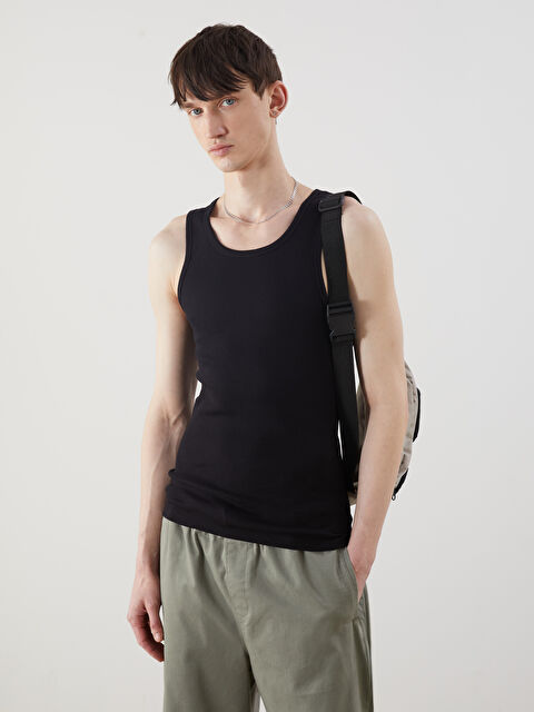 XSIDE Crew Neck Rib Men's Sleeveless T-Shirt - S5AN13Z8-CVL