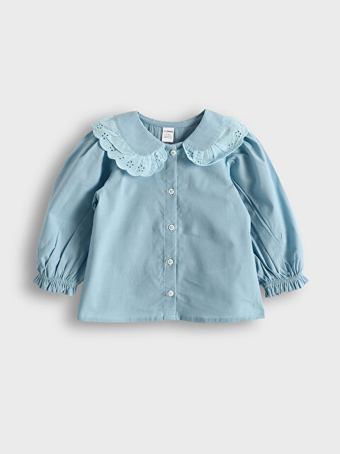 LCW baby Peter Pan Collar Long Sleeve Girls' Shirt - S5AN75Z1-QXG