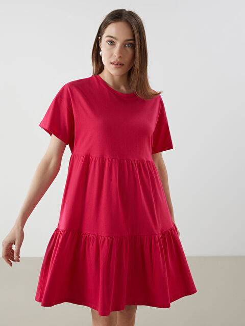 LCW Comfort Plain Fold Women's Mini Dress - S5AO76Z8-GXQ