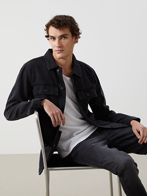 LCW Jeans Standart Kalıp Erkek Jean Ceket - S5AO78Z8-326