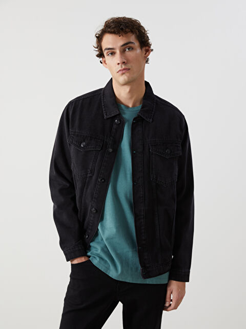 LCW Jeans Standart Kalıp Erkek Jean Ceket - S5AO79Z8-326