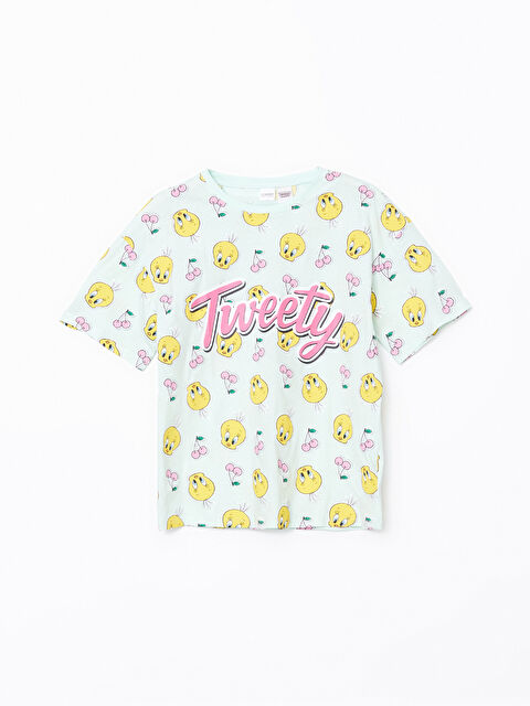 LCW Kids Bisiklet Yaka Tweety Baskılı Kız Çocuk Pijama Üst - S5AP90Z4-LTZ