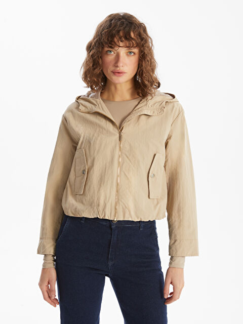 XSIDE Kapüşonlu Düz Oversize Kadın Trençkot - S5AQ67Z8-Q7H