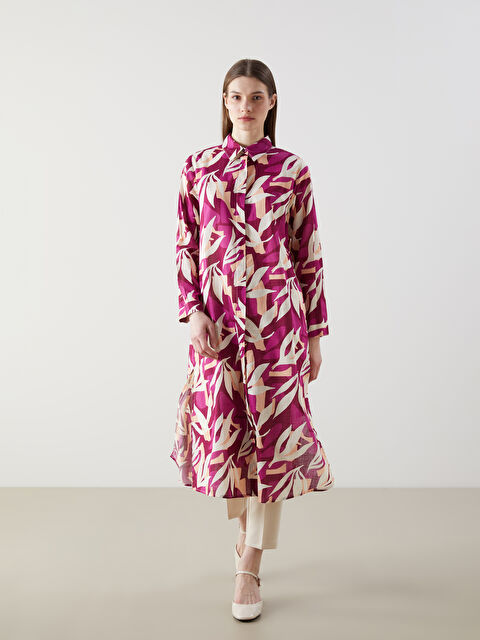 LCW Modest Patterned Women's Shirt Tunic - S5AQ90Z8-LTM