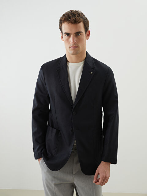 SOUTHBLUE Dar Kalıp Keten Görünümlü Erkek Blazer Ceket - S5AR19Z8-CVL