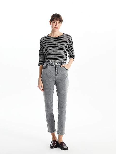 LCWAIKIKI Classic Elasticated Waist Slim Mom Women's Jeans - S5AR50Z8-KSM