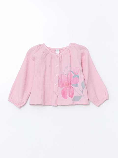 LCW Kids Bisiklet Yaka Çiçekli Kız Çocuk Gömlek - S5AS07Z1-G0U