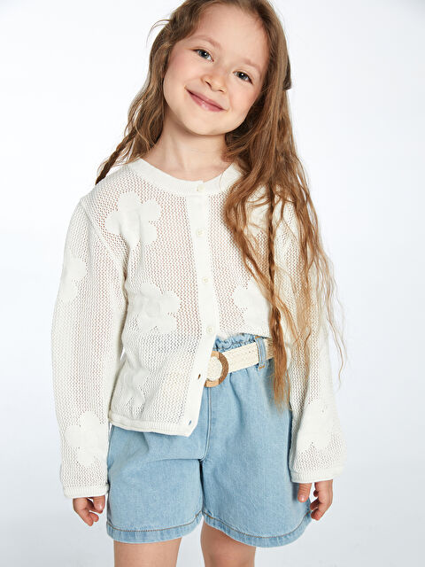 LCW Kids Bisiklet Yaka Kız Bebek Triko Hırka - S5AS34Z1-FDL